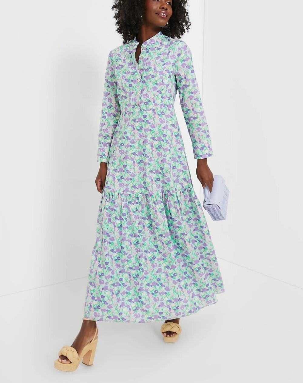 NEW Tuckernuck Hyacinth House Long Sleeve Printed Maxi Dress Size XS